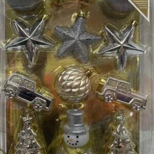 12 Gold and Silver Shatterproof Christmas Tree Trimming Ornaments Assortment